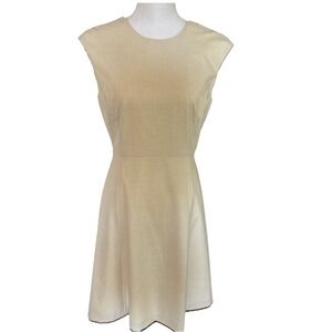 Antonio Melani‎ OLIVIA Cap Sleeve Size 4 Lined Midi Dress A-Line Dune Ivory NWT
